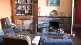 The comfortable lounge at Clear Island Youth Hostel where we watched DVDs last night by the cosy open fire